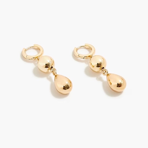 NWT J. Crew Gold Teardrop Earrings - Picture 1 of 3